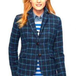 Talbots 16WP Shetland Wool Windowpane Plaid Equestrian Jacket Blazer ducks